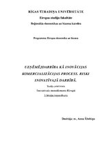Konspekts 'Uzņēmējdarbība kā inovācijas komercializācijas process. Riski inovatīvajā darbīb', 1.