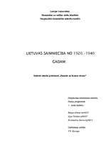 Referāts 'Lietuvas saimniecība no 1920.-1940.gadam', 1.