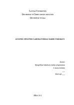 Prakses atskaite 'Pārskats par laboratorijas darbiem augsnes zinātnē', 1.