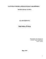 Referāts 'Treneru ētika', 1.