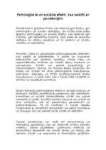 Eseja 'Psiholoģiskie un sociālie efekti, kas saistīti ar pandēmijām', 1.