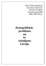 Referāts 'Demogrāfiskās problēmas Latvijā un to risinājums', 1.
