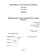 Referāts 'Klienta piesaistes metodes uzņēmumā SIA "Agande Finanses"', 1.