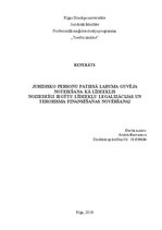 Referāts 'Juridisko personu patiesā labuma guvēja noteikšana kā līdzeklis noziedzīgi iegūt', 1.