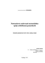 Referāts 'Nestandarta uzdevumi matemātisko spēju attīstīšanai pamatskolā', 1.