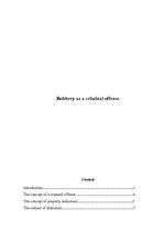 Referāts 'Robbery as a Criminal Offense', 1.