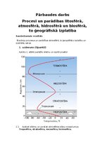 Konspekts 'Procesi un parādības litosfērā, atmosfērā, hidrosfērā un biosfērā, to ģeogrāfisk', 1.