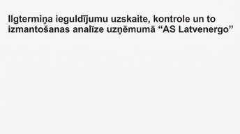 Prezentācija 'Ilgtermiņa ieguldījumu uzskaite, kontrole un to izmantošanas analīze uzņēmumā AS', 1.