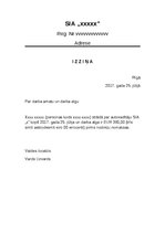 Paraugs 'Izziņa par darba algu un amatu', 1.