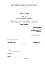 Referāts 'Mārketinga elementu komplekss uzņēmumā "Kolonna Hotel"', 1.