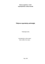 Referāts 'Pētījums organizāciju psiholoģijā', 1.