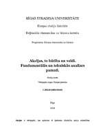 Konspekts 'Akcijas, to būtība un veidi. Fundamentālās un tehniskās analīzes pamati', 1.