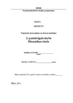 Paraugs 'Dinamikas rinda', 1.