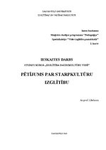 Referāts 'Pētījums par starpkultūru izglītību', 1.
