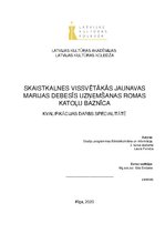 Diplomdarbs 'Skaistkalnes baznīca', 1.