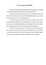 Eseja 'Never Get too Comfortable', 1.