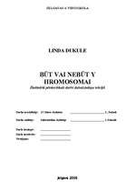 Referāts 'Būt vai nebūt Y hromosomai', 1.