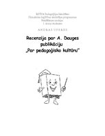 Eseja 'Recenzija par A.Dauges publikāciju "Par pedagoģisko kultūru"', 1.