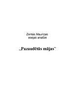 Eseja 'Zenta Mauriņa "Pazaudētās mājas"', 1.