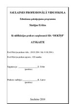 Prakses atskaite 'Kvalifikācijas prakses atskaite', 1.