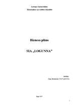 Biznesa plāns 'SIA "Logunna"', 1.