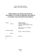 Paraugs 'Pirkstiņrotaļu pielietojums sīkās motorikas attīstīšanā bērniem ar garīgās attīs', 1.