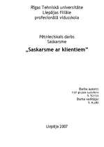 Referāts 'Saskarsme ar klientiem', 1.