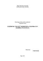 Referāts 'Uzņēmuma “Velves” mārketinga politikas un darbības plānošana', 1.