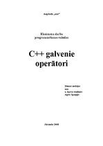 Referāts 'C++ galvenie operatori', 1.