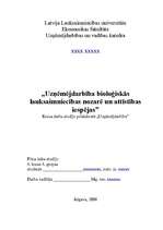 Referāts 'Uzņēmējdarbība bioloģiskās lauksaimniecības nozarē un tās attīstības iespējas', 1.