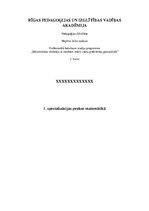 Prakses atskaite 'Pirmā specializācijas prakse matemātikā', 1.