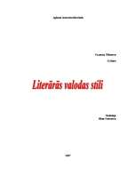 Referāts 'Literārās valodas stili', 1.