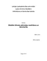 Referāts 'Globālo klimata pārmaiņu novēršana un būvniecība', 1.