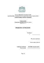 Prakses atskaite 'Transporta sistēmu inženierijas studenta prakses atskaite', 1.