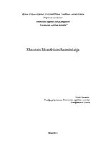 Eseja 'Skaistais kā estētikas kulminācija', 1.