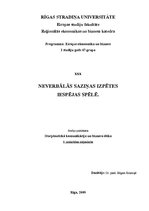Eseja 'Neverbālās saziņas izpētes iespējas spēlē', 1.
