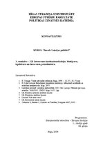 Konspekts 'Latvijas Republikas Satversmes institucionalizācija: lēmējvara, izpildvara un ti', 1.
