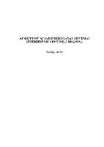 Referāts 'Atkritumu apsaimniekošanas sistēmas izvērtējums Ventspils reģionā', 1.