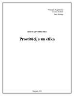 Konspekts 'Prostitūcija un ētika', 1.