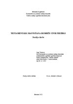 Referāts 'Testamentārā mantošana romiešu civiltiesībās', 1.