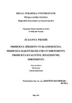 Konspekts 'Produkta jēdziens un klasifikācija', 1.