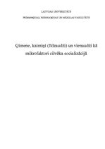 Referāts 'Ģimene, kaimiņi (līdzaudži) un vienaudži kā mikrofaktori cilvēka socializācijā', 1.