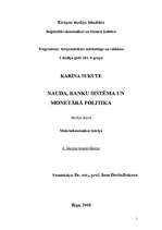Konspekts 'Nauda, banku sistēma un monetārā politika', 1.