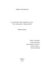 Referāts 'Annas Skaidrītes Gailītes biogrāfiskais romāns "Alīna. Likteņa celtā un likteņa ', 1.