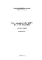Referāts 'Preču sadales kanālu izpēte SIA "Avon Cosmetics"', 1.