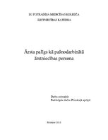 Konspekts 'Ārsta palīgs kā pašnodarbinātā persona', 1.