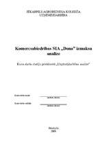 Referāts 'Komercsabiedrības SIA "Dona" izmaksu analīze', 2.