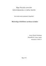 Referāts 'Mārketinga efektivitātes mērīšanas metodes', 1.