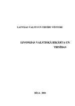 Referāts 'Livonijas valsts iekārta un tiesības', 1.