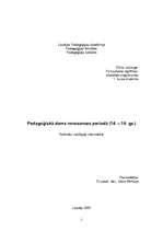 Referāts 'Pedagoģiskā doma renesanses periodā (14.–16.gs.)', 1.